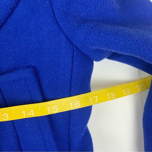 j crew size 2 blue stadium cloth pea coat wool blend business casual royal - Picture 9 of 11